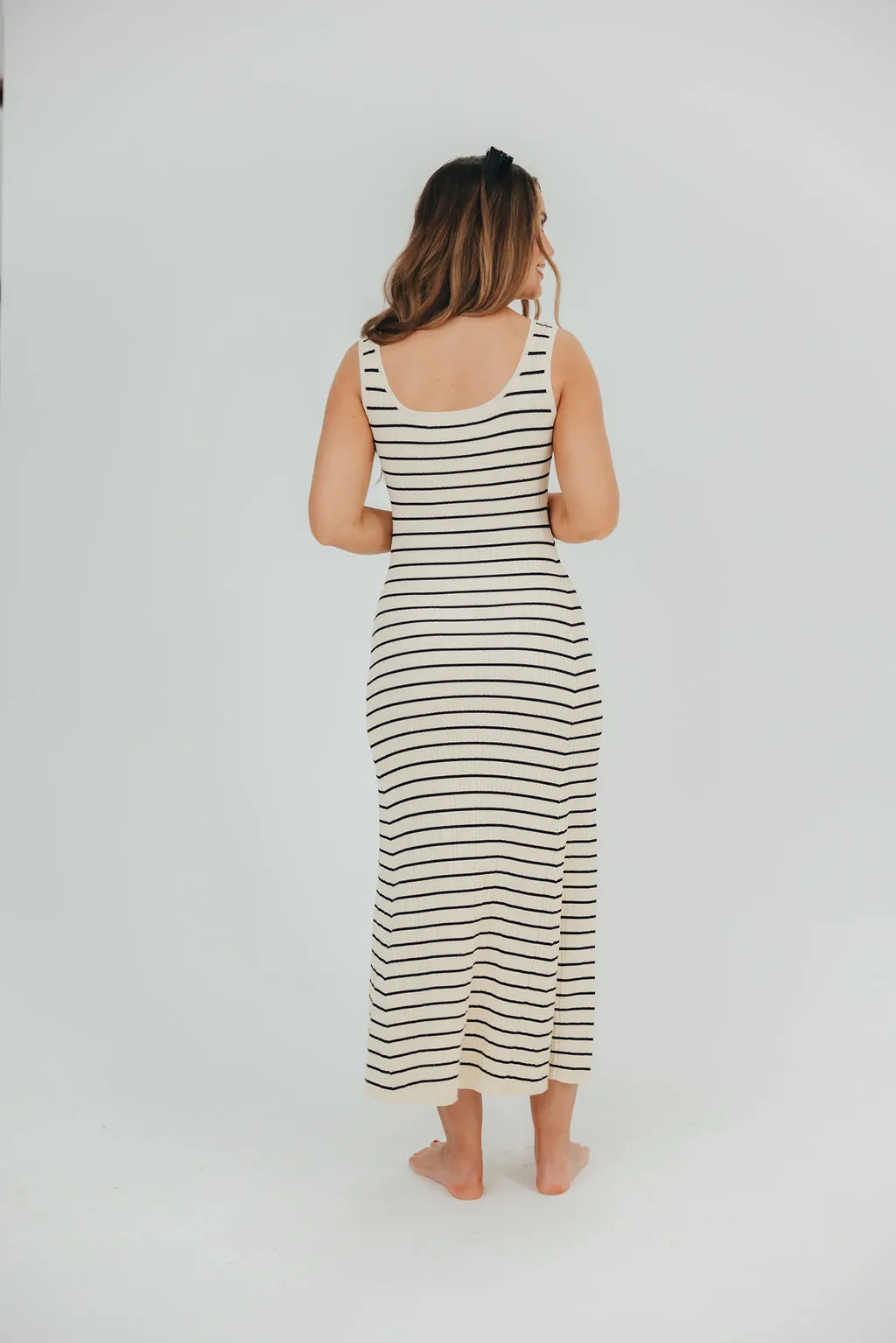Scarlett Tank Maxi Dress in Cream/Black sold by Worth Collective product image thumbnail 5