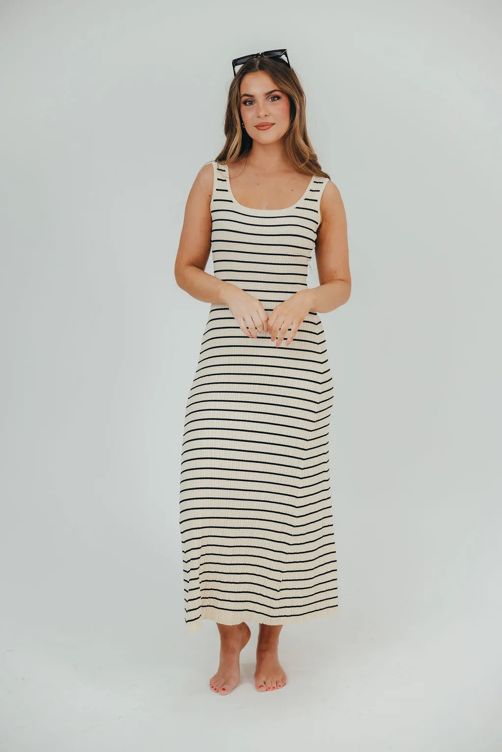 Scarlett Tank Maxi Dress in Cream/Black sold by Worth Collective