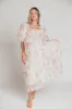 Melody Maxi Dress with Pleats and Bow Detail in Pink Floral -  Bump Friendly & Inclusive Sizing (S-3XL) sold by Worth Collective