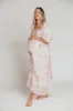Melody Maxi Dress with Pleats and Bow Detail in Pink Floral -  Bump Friendly & Inclusive Sizing (S-3XL) sold by Worth Collective