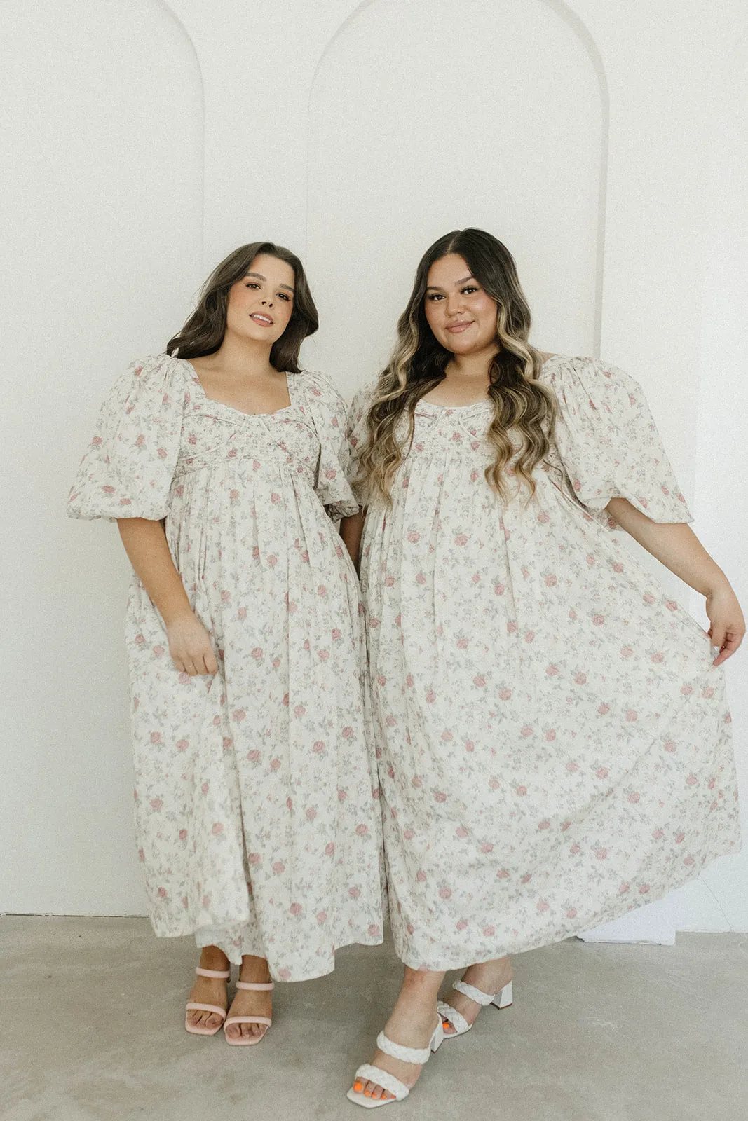 Harlow Maxi Dress in Off-White Floral - Bump Friendly & Inclusive Sizing (S-3XL) *Final-Sale* sold by Worth Collective product image thumbnail 2
