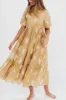 Hallie Embroidered Maxi Dress in Camel - Bump Friendly & Inclusive Sizing (S-3XL) sold by Worth Collective