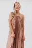 Maren Pleated Halter Maxi Dress in Mauve - Bump Friendly (S-XL) sold by Worth Collective