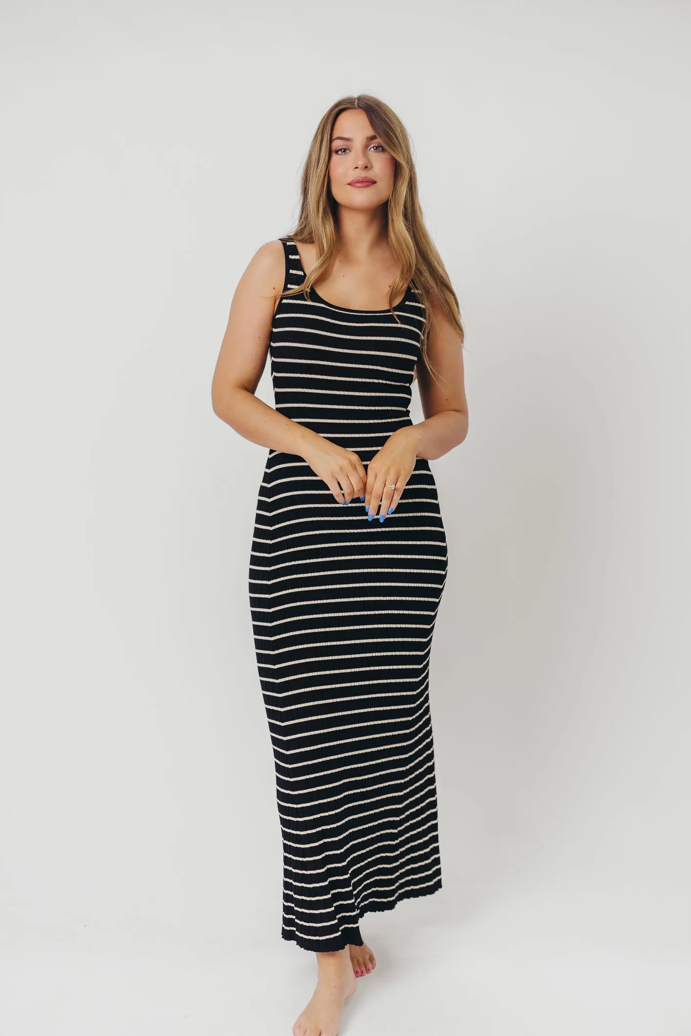 Scarlett Tank Maxi Dress in Black/Cream sold by Worth Collective product image thumbnail 3