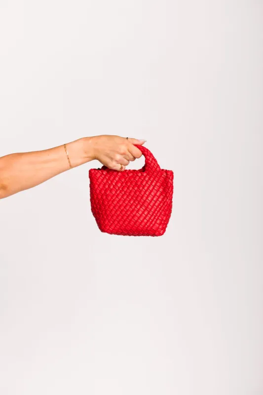 Braided Mini Tote in Red sold by Worth Collective