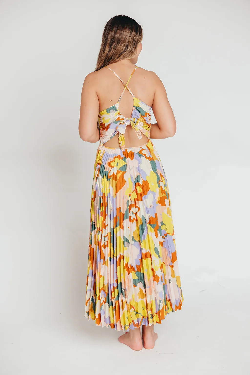 ASTR Blythe Maxi Dress in Lime Floral sold by Worth Collective product image thumbnail 5