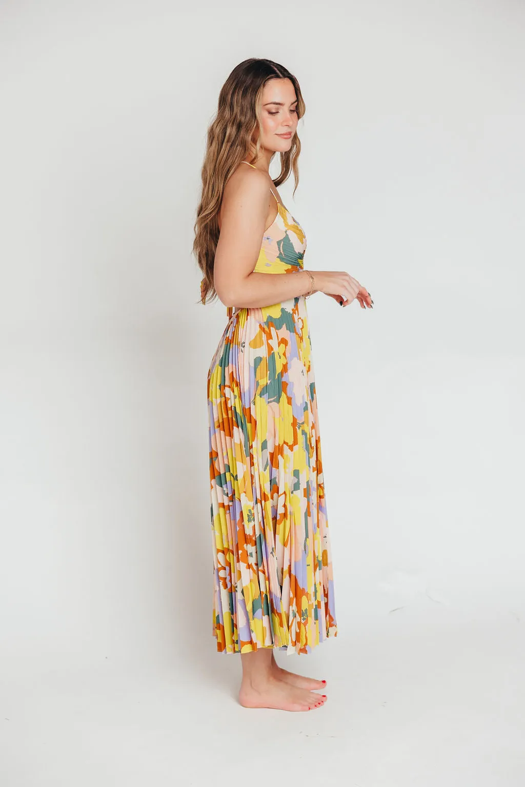 ASTR Blythe Maxi Dress in Lime Floral sold by Worth Collective product image thumbnail 4