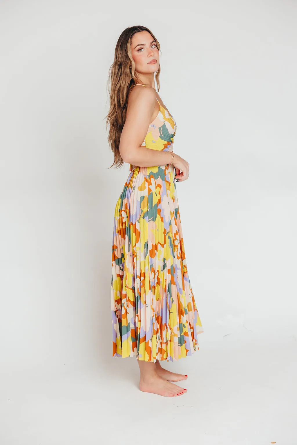 ASTR Blythe Maxi Dress in Lime Floral sold by Worth Collective product image thumbnail 3