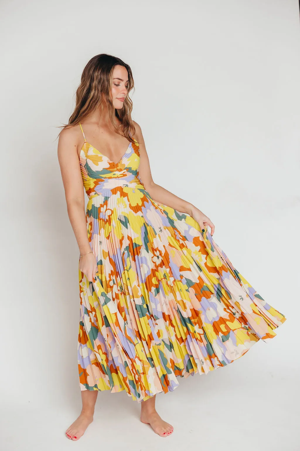 ASTR Blythe Maxi Dress in Lime Floral sold by Worth Collective product image thumbnail 2