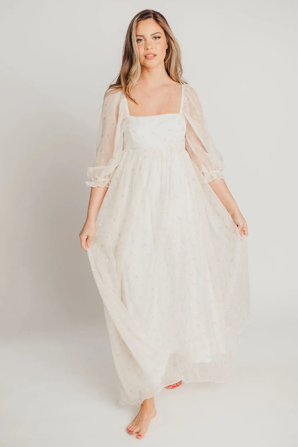 Mona Maxi Dress with Smocking in Butter Floral - Bump Friendly & Inclusive Sizing (S-3XL) *2/2 PRE-ORDER* sold by Worth Collective product image thumbnail 3