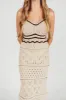 Everly Crochet Swim Cover Maxi Dress in Taupe sold by Worth Collective