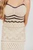 Everly Crochet Swim Cover Maxi Dress in Taupe sold by Worth Collective