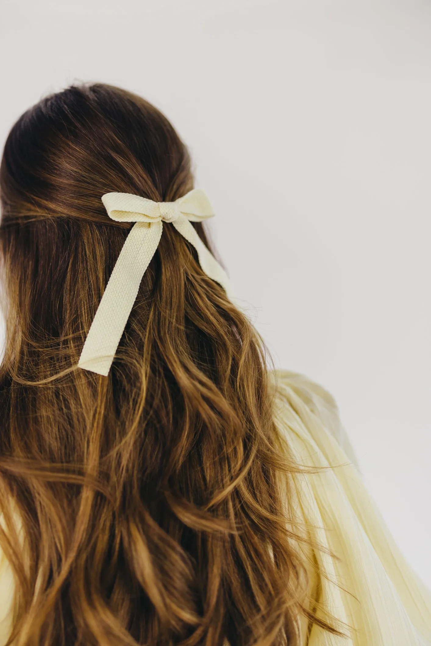 Leah Woven Bow Clip in Cream sold by Worth Collective product image thumbnail 5