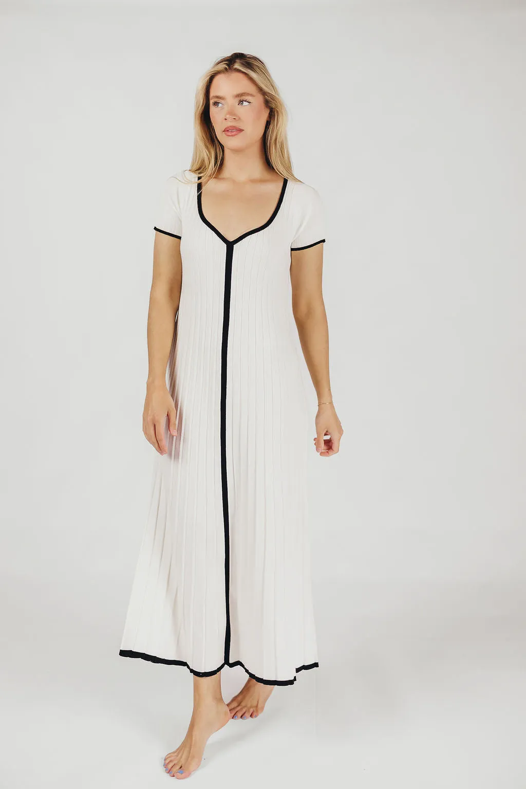 Marilyn Knit Maxi Dress in Off-White sold by Worth Collective product image thumbnail 3