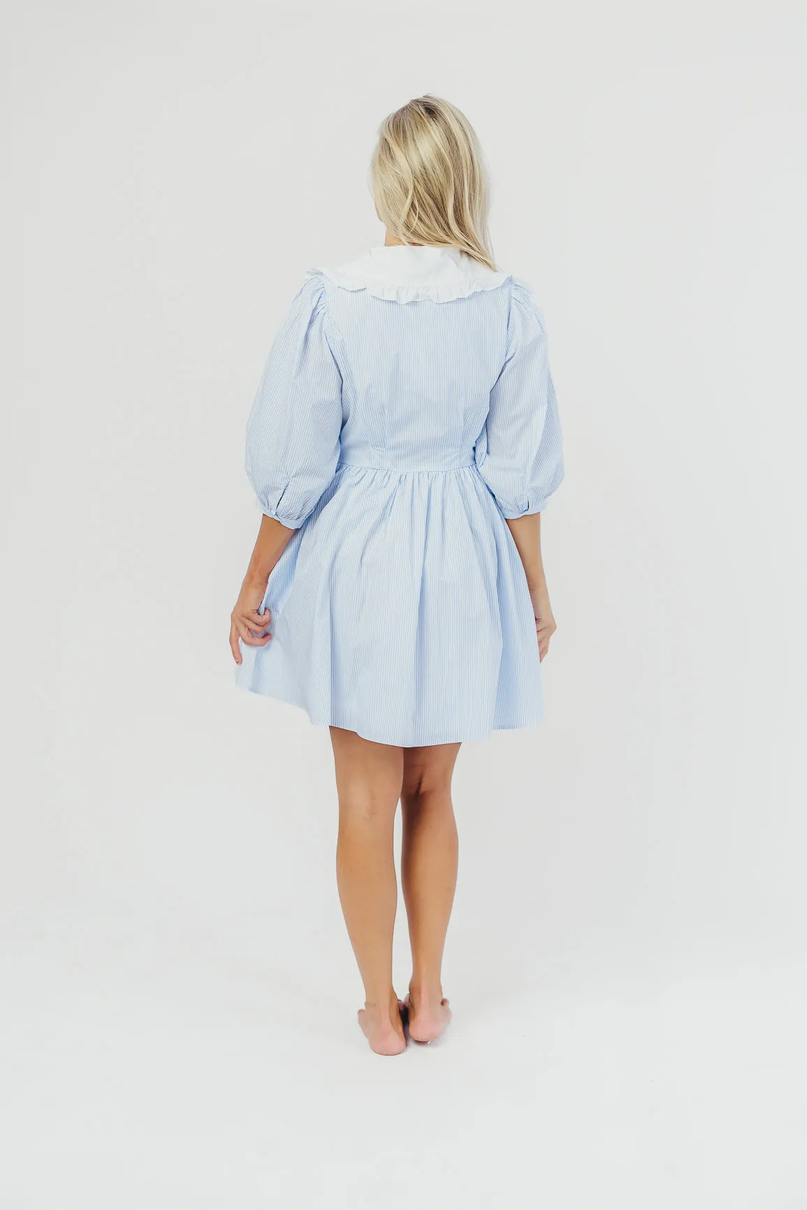 Love Language Striped Dress in Blue sold by Worth Collective product image thumbnail 4