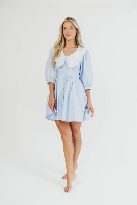 Love Language Striped Dress in Blue sold by Worth Collective