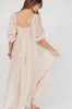 *New* Mona Maxi Dress with Smocking in Light Peach - Bump Friendly & Inclusive Sizing (S-3XL) sold by Worth Collective