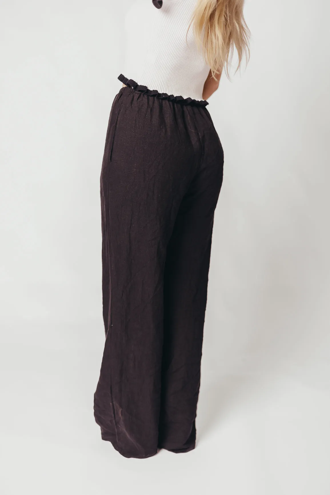 Pip Wide Leg 100% Linen Pants in Black sold by Worth Collective product image thumbnail 3