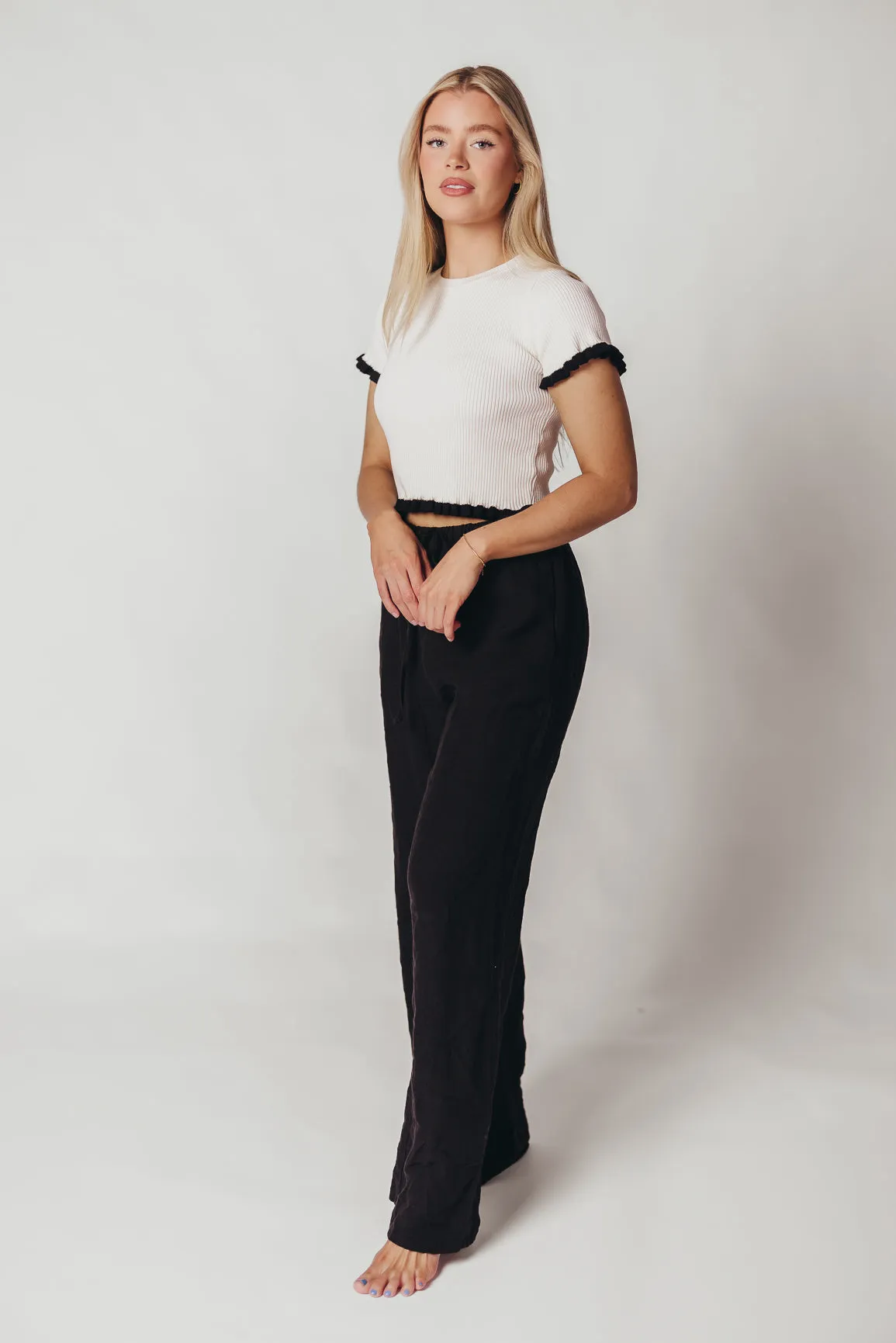 Pip Wide Leg 100% Linen Pants in Black sold by Worth Collective product image thumbnail 5
