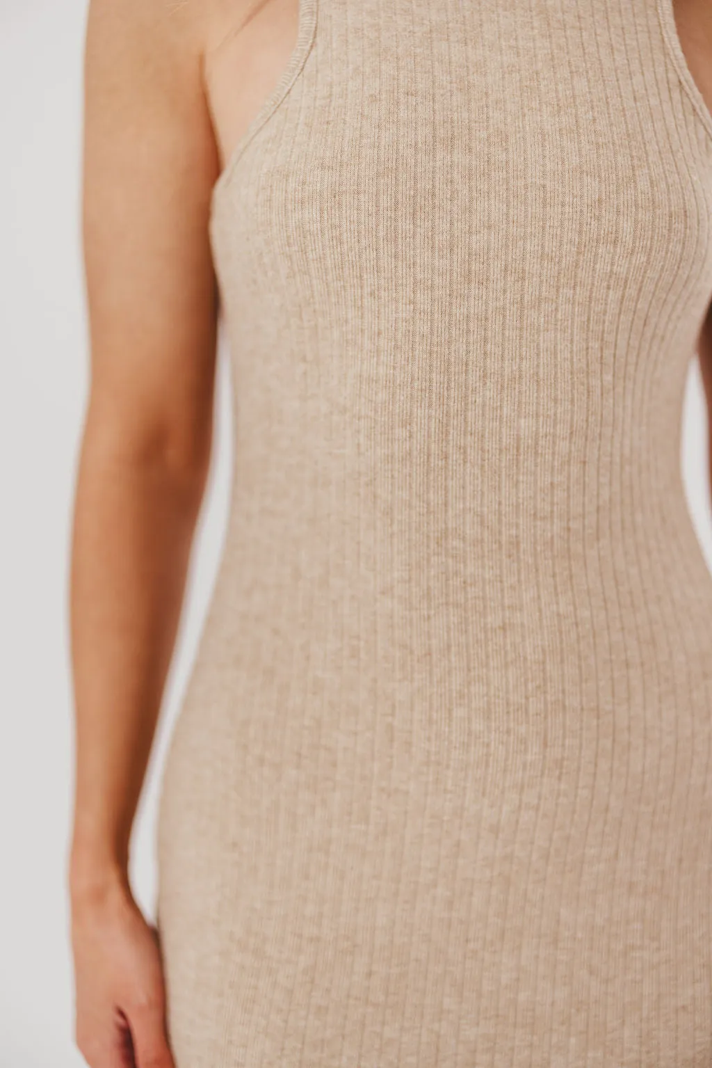 Bruges Crewneck Open Back Midi Dress in Oat sold by Worth Collective product image thumbnail 3
