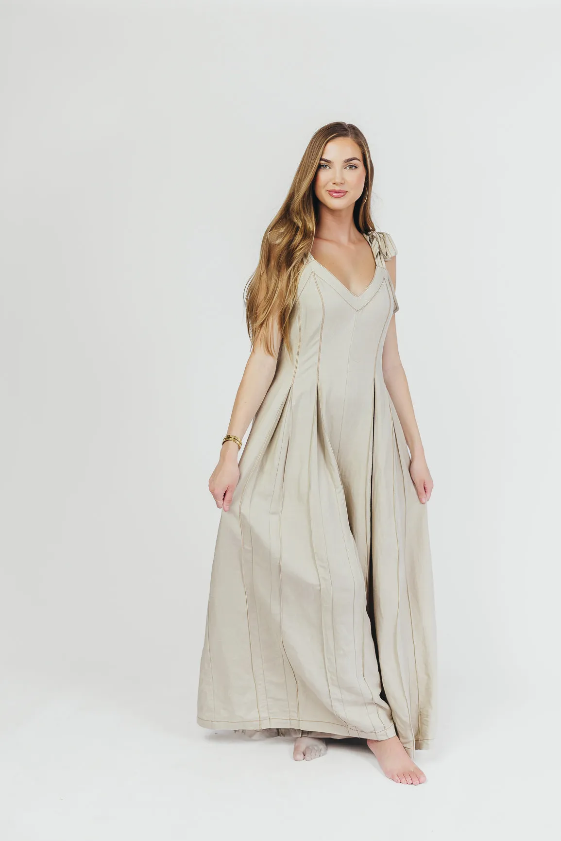 Livvy Linen Jumpsuit in Khaki sold by Worth Collective product image thumbnail 5