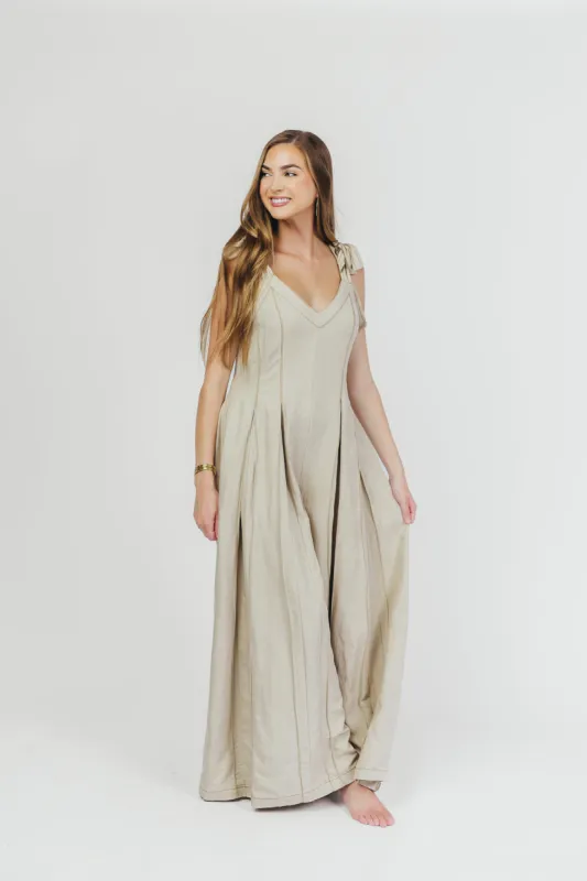 Livvy Linen Jumpsuit in Khaki made by ILLA ILLA