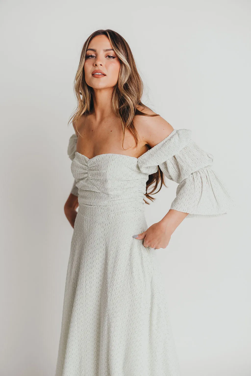Corrine Tiered Sleeve Maxi Dress with Pockets in Mint - Bump Friendly & Inclusive Sizing (S-3XL) sold by Worth Collective product image thumbnail 5