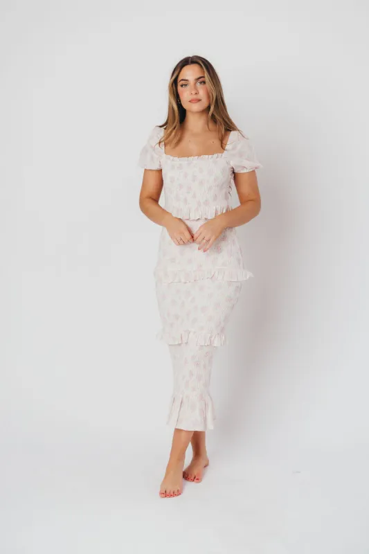 Ada Smocked Dress in Pink Floral- Bump Friendly & Inclusive Sizing (S-3XL) *Final-Sale* sold by Worth Collective