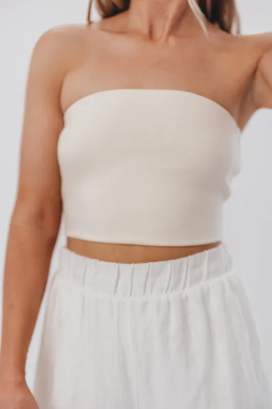 Bianca Butter Modal Tube Top in Eggshell sold by Worth Collective