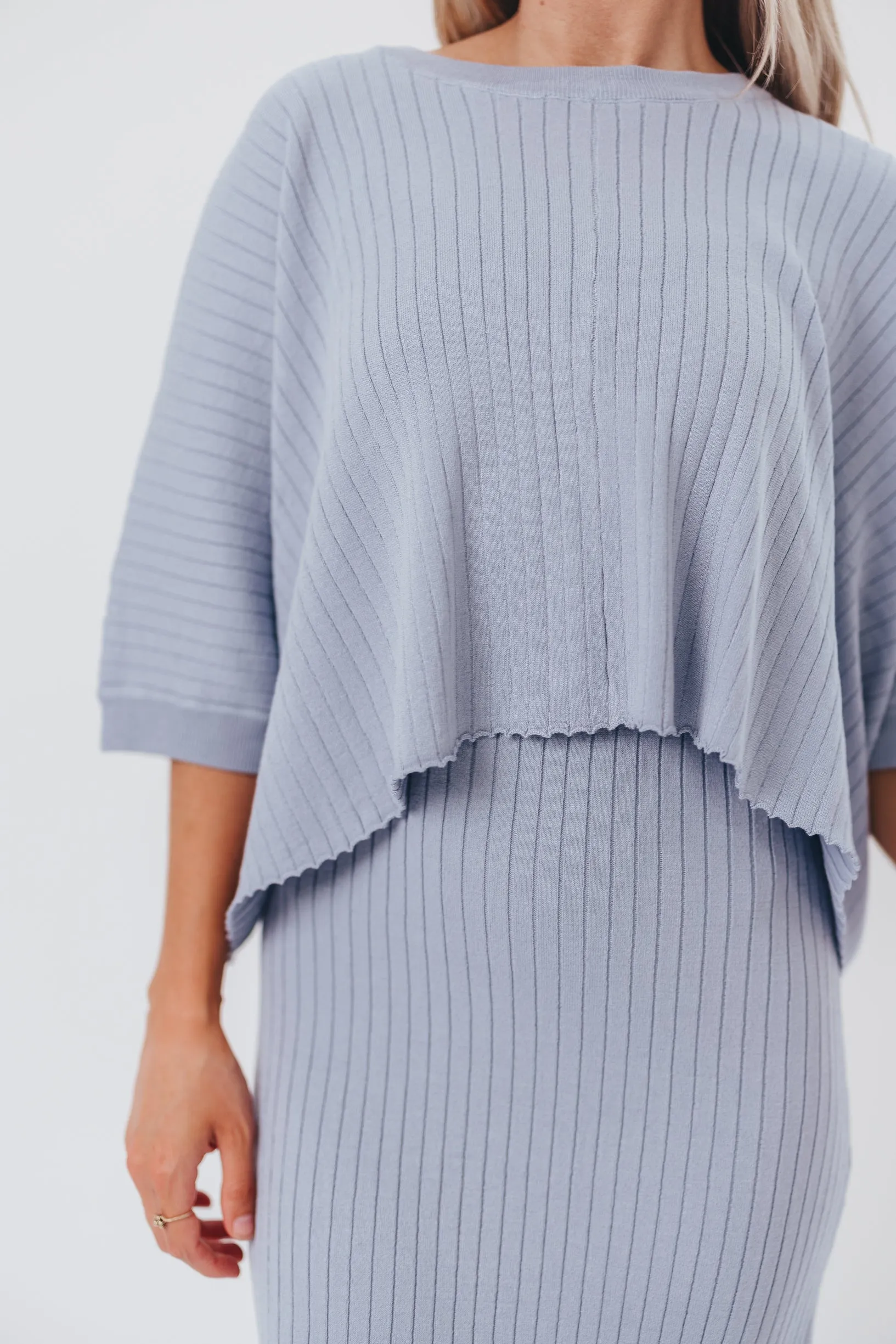 Off the Grid Tee in Blue Grey sold by Worth Collective