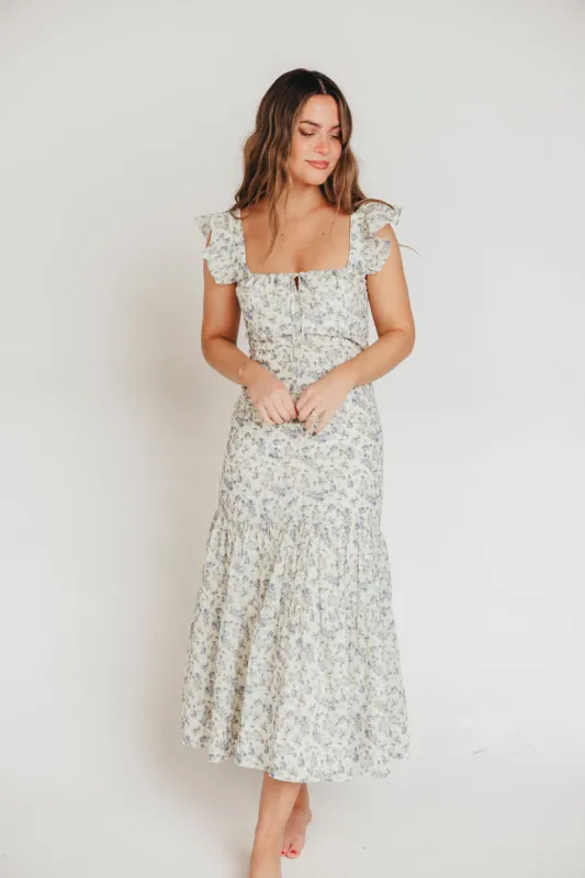 Emery Midi Dress in Blue Floral - Inclusive Sizing (S-3XL) (Final Few) sold by Worth Collective