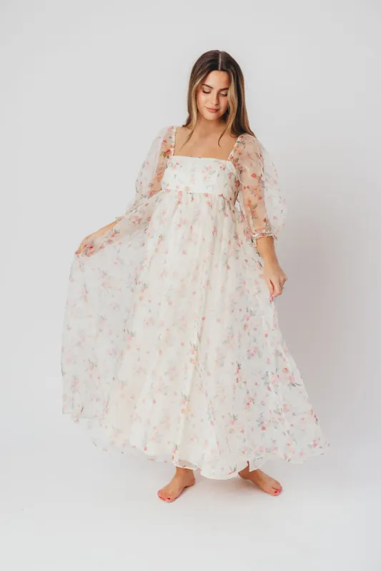 *New* Mona Maxi Dress with Smocking in Rosebud Floral - Bump Friendly & Inclusive Sizing (S-3XL) sold by Worth Collective