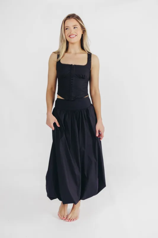 ASTR Birkin Corset Top in Black sold by Worth Collective