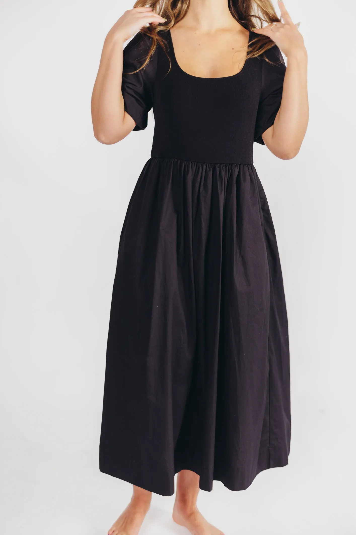 The Premium Alana Midi Dress in Black sold by Worth Collective product image thumbnail 5