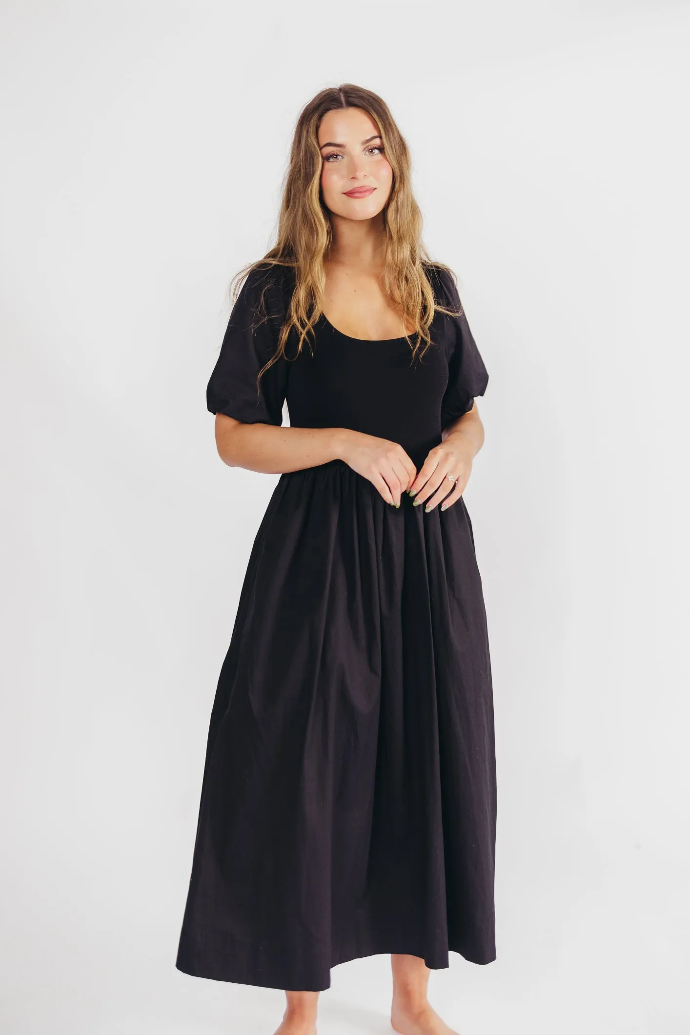 The Premium Alana Midi Dress in Black sold by Worth Collective product image thumbnail 4