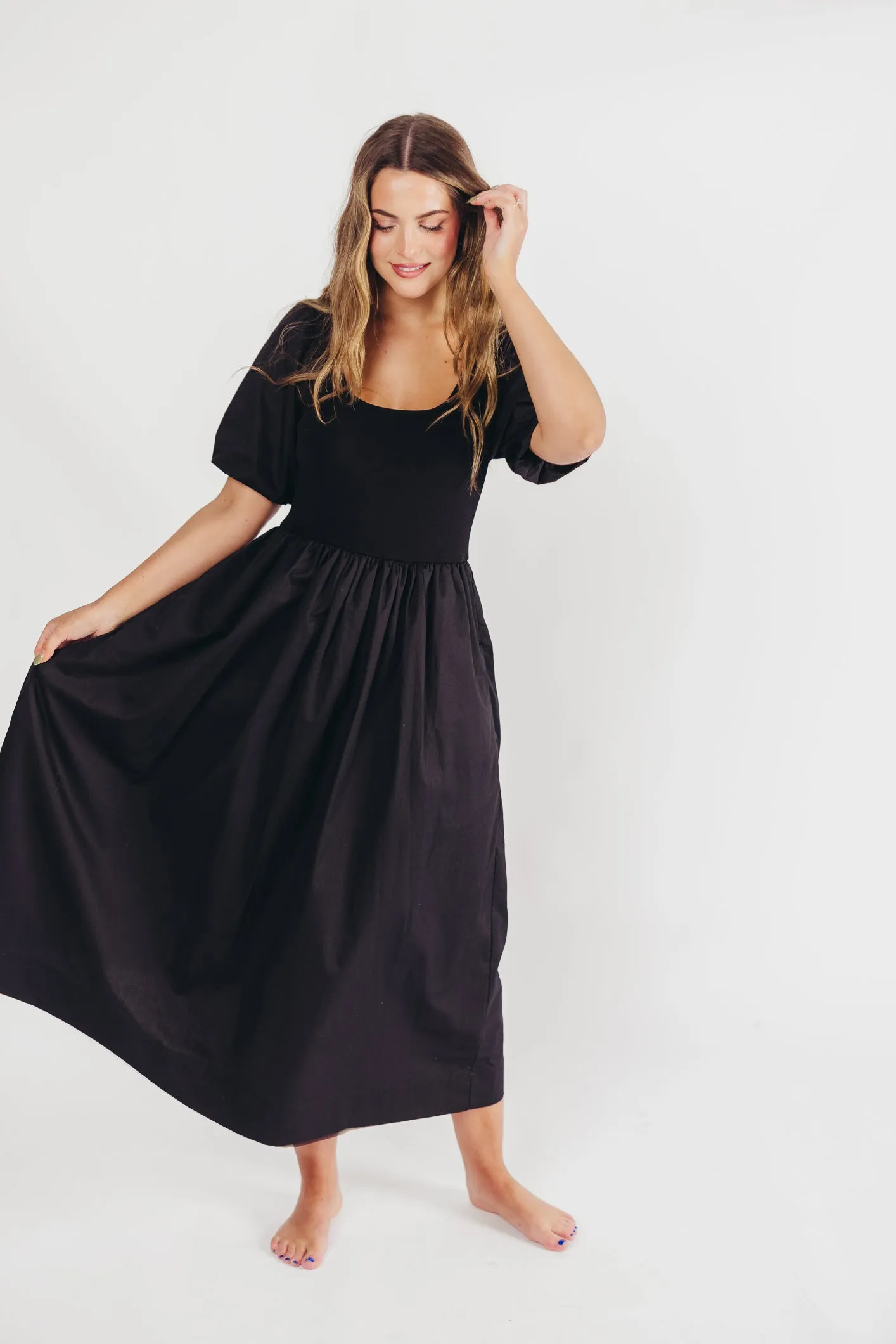 The Premium Alana Midi Dress in Black sold by Worth Collective product image thumbnail 3