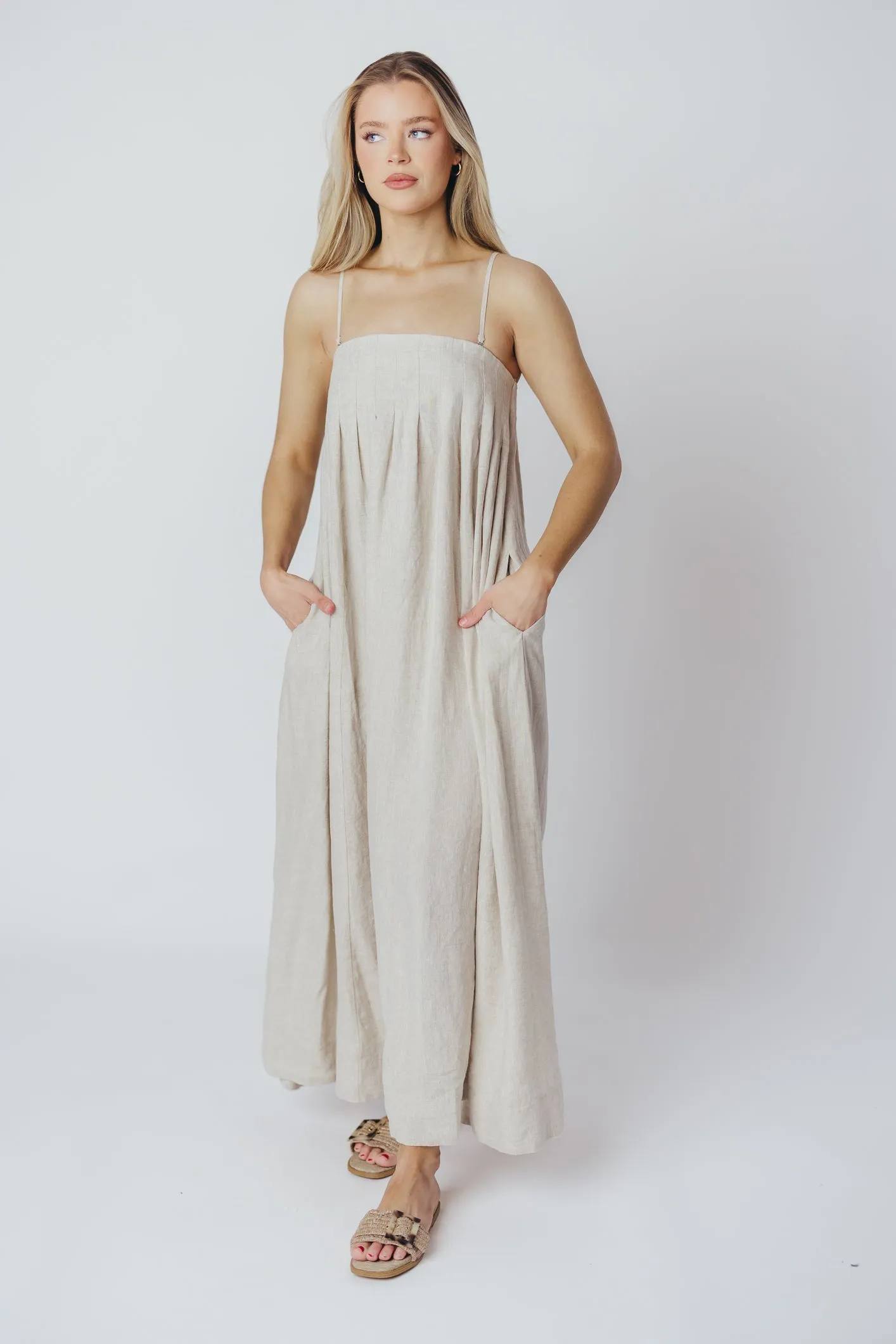 Zabina Maxi Dress in Linen - 100% Linen sold by Worth Collective