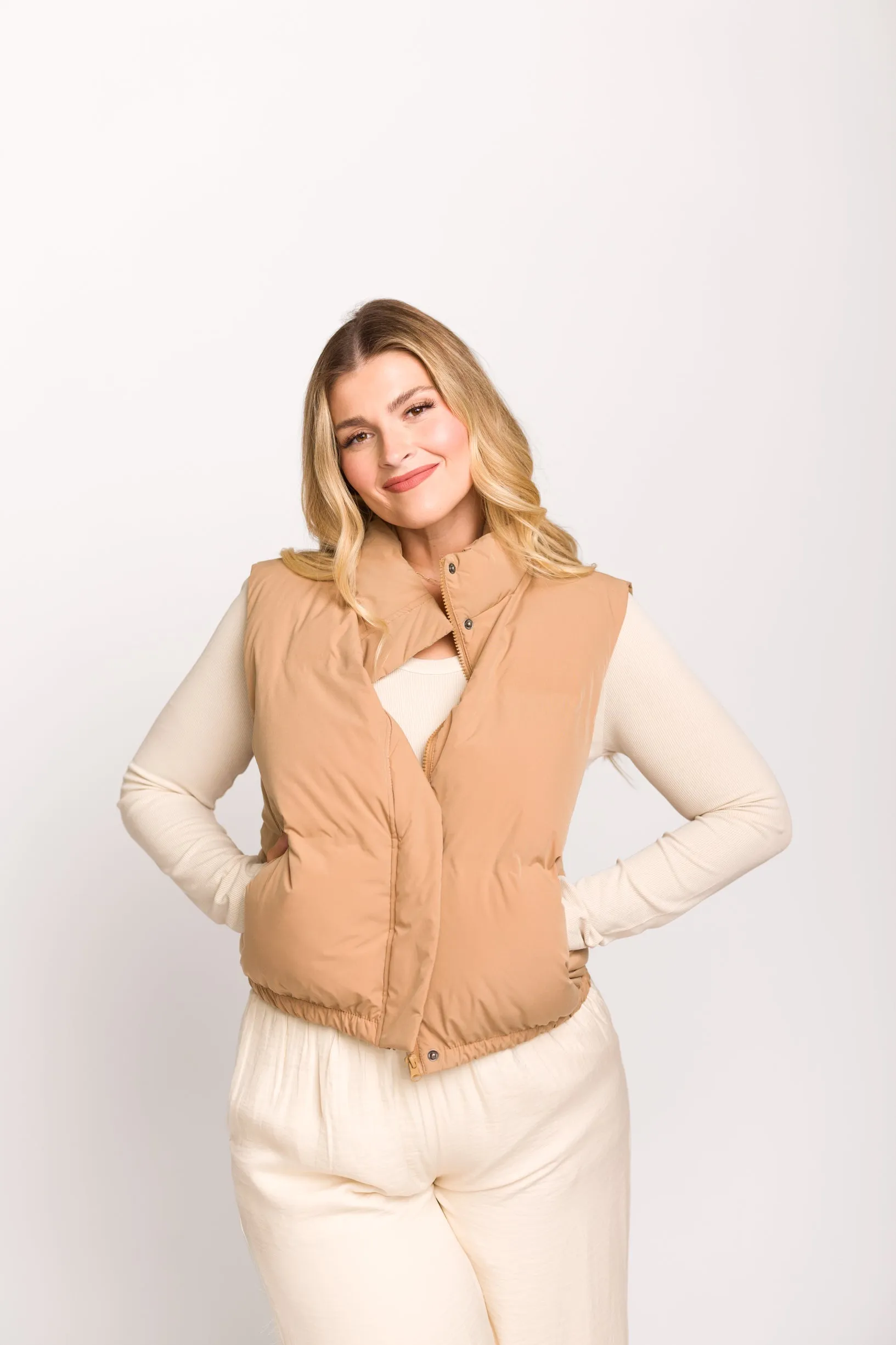 Aspen Vest in Tannin sold by Worth Collective