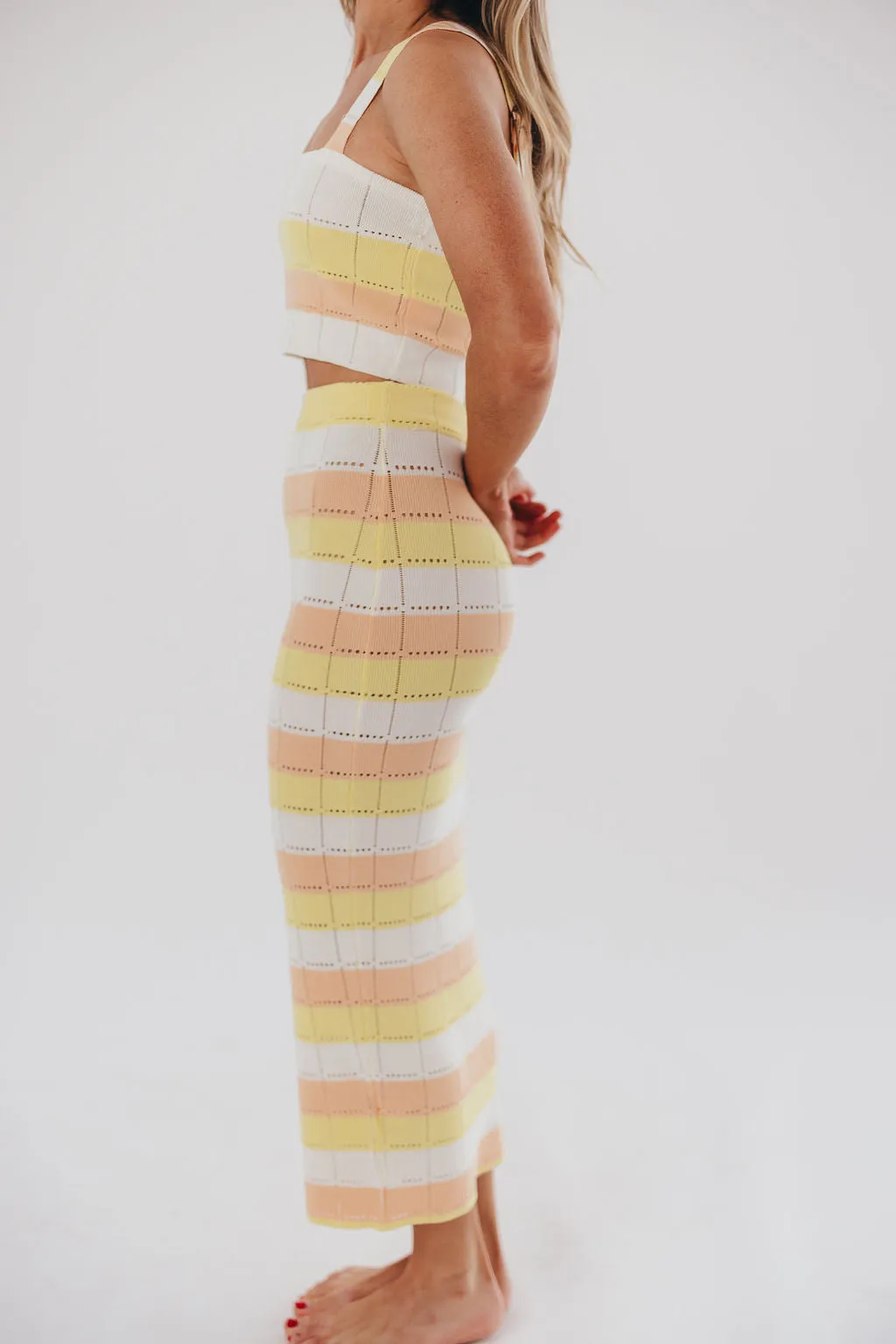 Andi Knit Cropped Tank in Shell Multi - Skirt Sold Separately sold by Worth Collective product image thumbnail 5