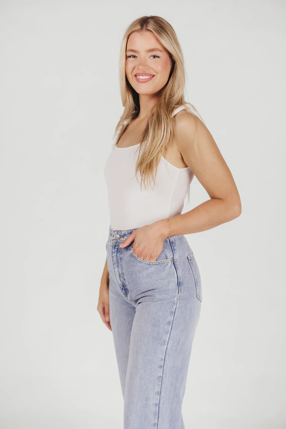 Finley Bodysuit with Chain Straps in Off-White sold by Worth Collective product image thumbnail 3