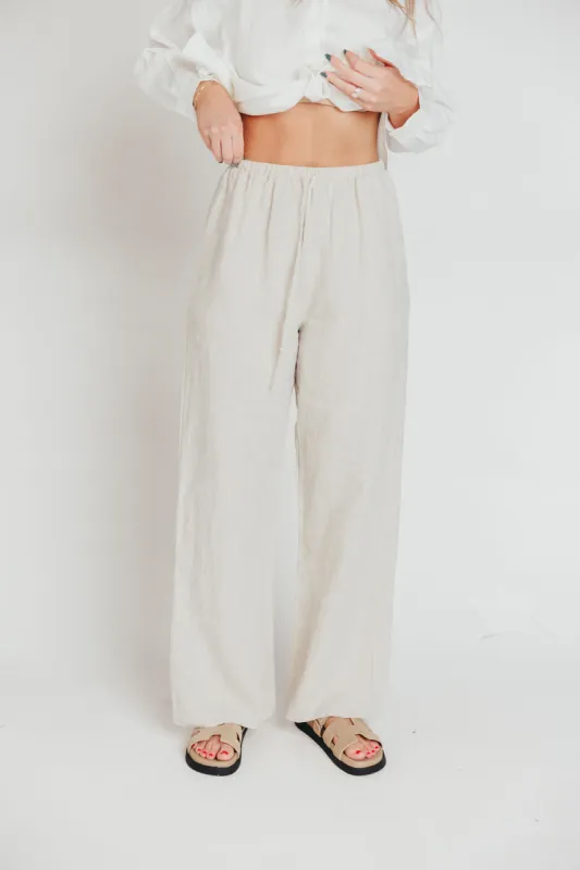 Pip Wide Leg 100% Linen Pants sold by Worth Collective