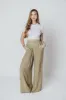 Smooth Sailing Wide Leg Pants in Khaki Olive sold by Worth Collective