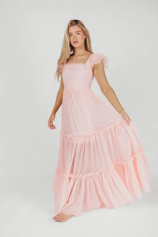 Bella Tiered Tulle Maxi Dress in Pink Blush - Bump Friendly & Inclusive Sizing (S-3XL) sold by Worth Collective