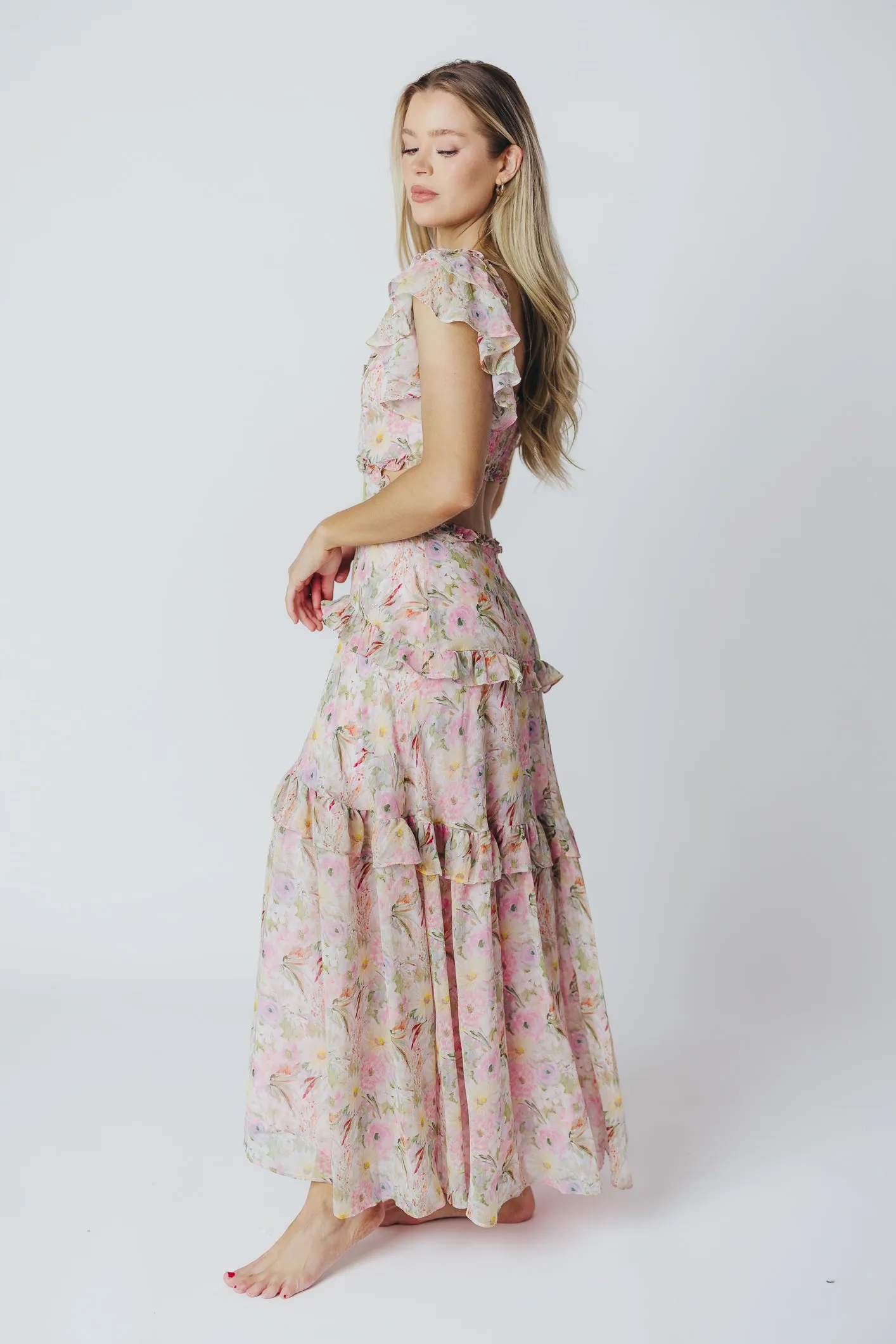 ASTR Millie Maxi Dress in Pink Floral sold by Worth Collective product image thumbnail 2