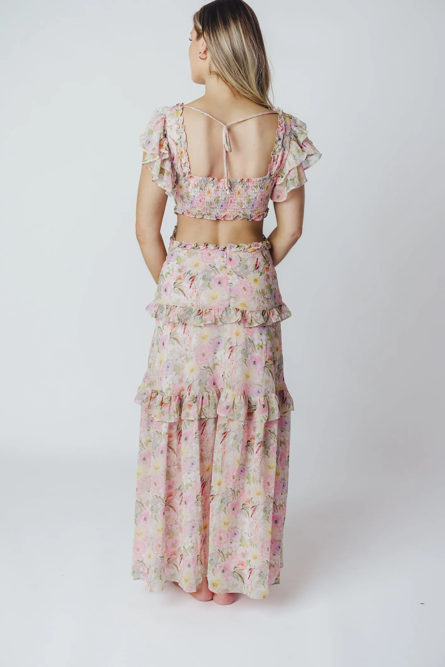 ASTR Millie Maxi Dress in Pink Floral sold by Worth Collective product image thumbnail 5