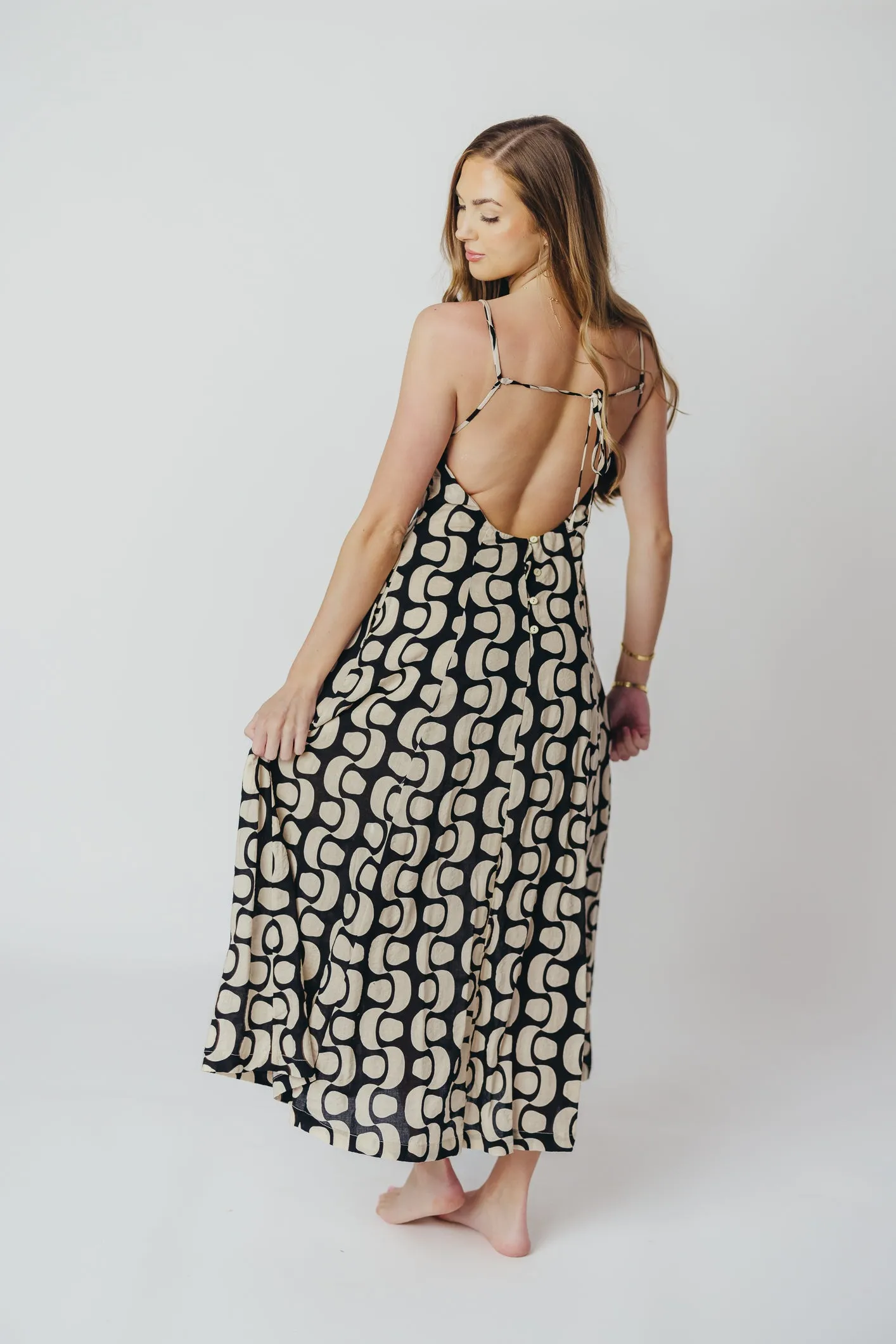 Michelle Open Back Midi Dress in Black sold by Worth Collective product image thumbnail 5