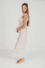 Pisa Floral Chiffon Midi Dress with Ruffle Shoulder in Lemon sold by Worth Collective