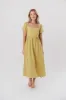 Ainsley Square Neck Midi Dress with Puffed Sleeves in Sweet Pea - Bump Friendly & Inclusive Sizing (S-3XL) sold by Worth Collective