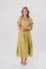 Ainsley Square Neck Midi Dress with Puffed Sleeves in Sweet Pea - Bump Friendly & Inclusive Sizing (S-3XL) sold by Worth Collective