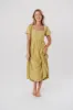 Ainsley Square Neck Midi Dress with Puffed Sleeves in Sweet Pea - Bump Friendly & Inclusive Sizing (S-3XL) sold by Worth Collective